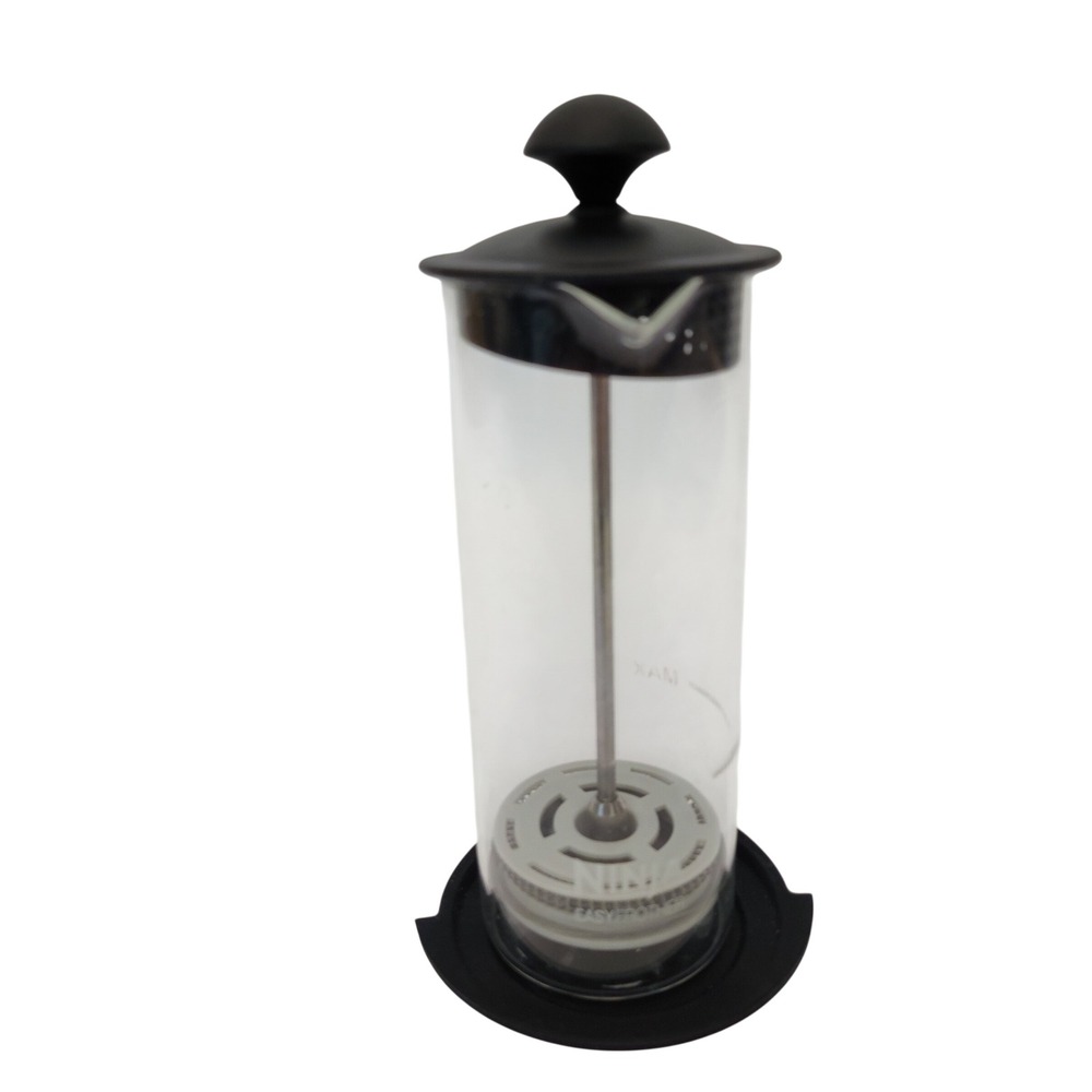 Ninja Easy Frother Manual Milk Frother‎ Glass Carafe Black Lid and Base A132